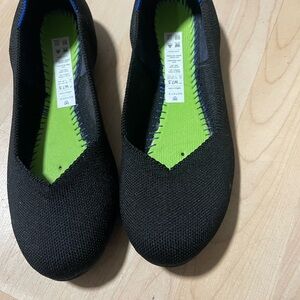 Rothy's Black and Green Kids Slippers